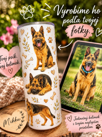 Kelímok s Tvojím psom aj s jeho menom podľa fotky - personalizovaný